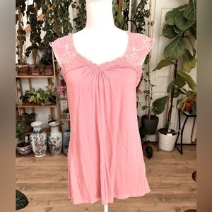 Coral laced top.  Inspired brand.  Size medium.